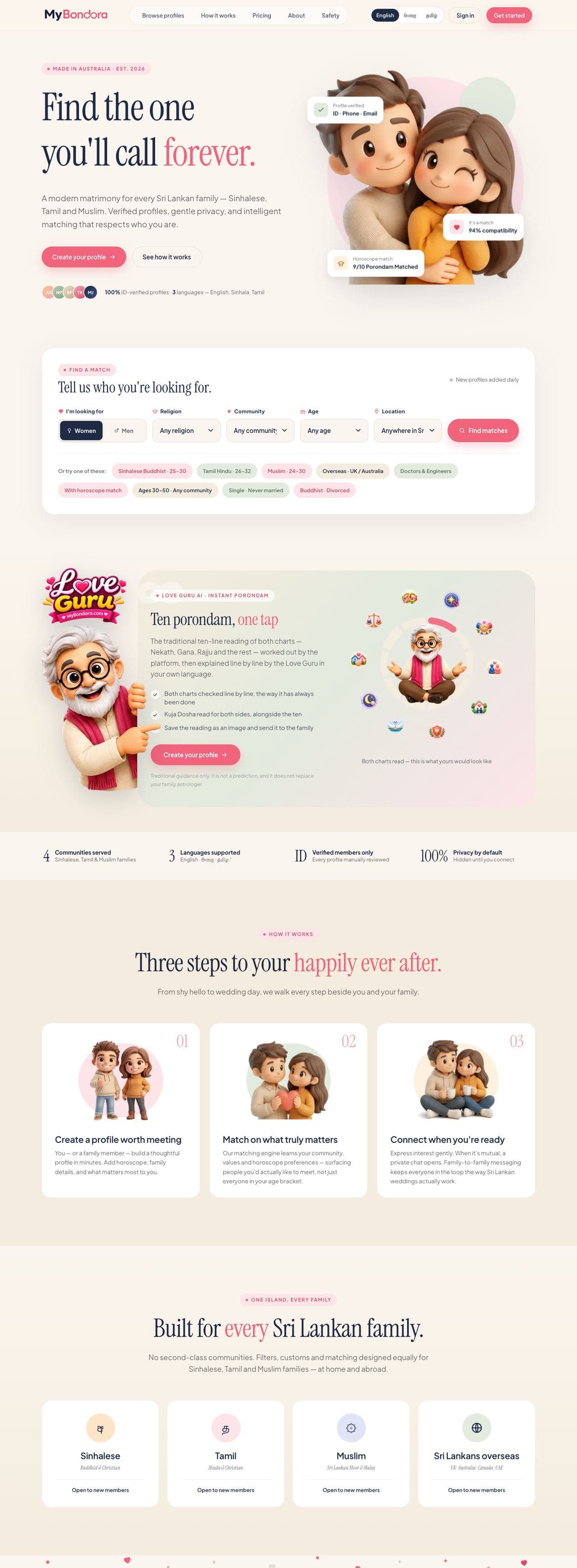 MyBondora — full page