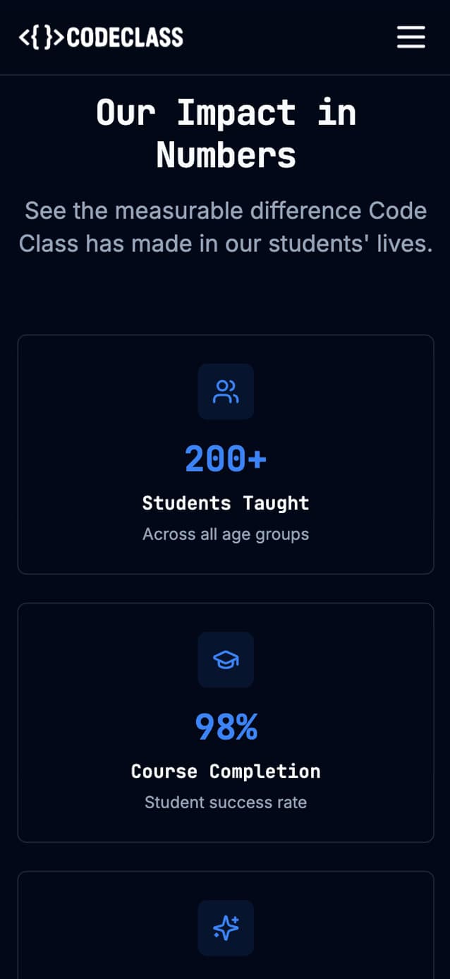 CodeClass New Zealand mobile — view 2